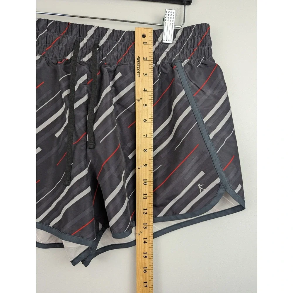 Danskin Now Women's Shorts Large Multicolor Striped Gray Jogging Gym Athleisure‎